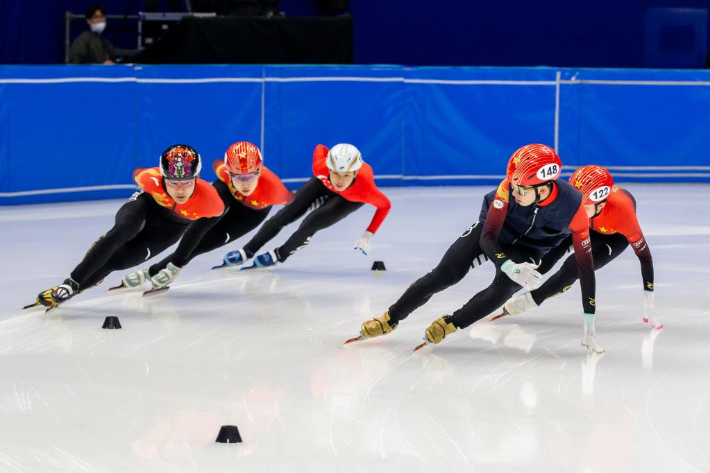 短道速滑——世錦賽：中國隊進(jìn)行賽前訓練